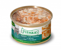 Petssion 汁煮三文魚滑雞柳 貓罐頭 80g