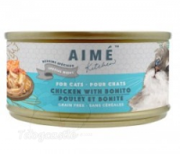 Aime Kitchen™  汁煮滑雞配鰹魚柳 低磷低鎂老貓罐 85g (淺藍)