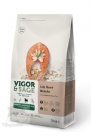 Vigor & Sage 三文魚、百合無穀物配方 [美毛配方小型成犬糧] 2kg 