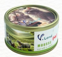 V LAND 無膠功能性Mousse主食罐 80G-山羊奶+雞肉 (腎臟骨骼健康)