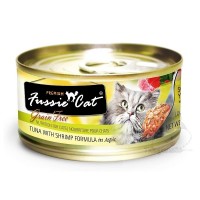 Fussie Cat Premium 高竇貓純天然貓罐頭 (吞拿魚+蝦肉) 80g $180/24罐 