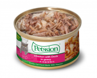 Petssion 汁煮滑雞塊鴨肉 貓罐頭 80g