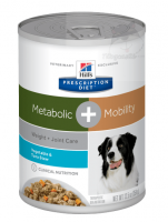 Hill's Metabolic + Mobility 新陳代謝、體重控制及關節護理 蔬菜燉吞拿魚 處方狗罐頭 12.5oz x12罐 原箱優惠 訂購大約7個工作天
