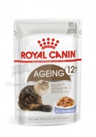 Royal Canin (法國皇家) 精煮肉汁 (Jelly) 貓濕糧 - Ageing 12+ 保護關節老貓配方 (啫喱) 85g x 12包同款原箱優惠 訂購大約7個工作天