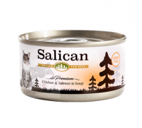 Salican 挪威森林 鮮雞肉三文魚(清湯) Chicken & Salmon in Soup 貓罐頭 85G