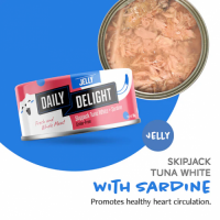 Daily Delight Jelly Skipjack Tuna White with Sardine 無穀物低鎂白鰹吞拿魚+沙丁魚 80g DD53