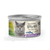 BOW WOW Tuna White Meat with Shrimp 高級白吞拿魚+鮮蝦貓湯罐 80G 