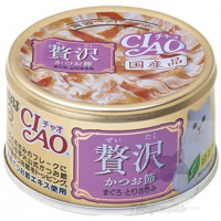 CIAO 贅沢 A-145 木魚片 吞拿魚+雞肉 貓罐頭 80g
