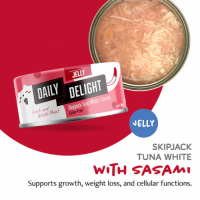 Daily Delight Jelly Skipjack Tuna White with Sasami 無穀物低鎂白鰹吞拿魚+雞胸肉 80g x24罐優惠  DD54