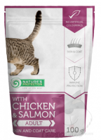 Nature's Protection 貓濕包 – 健康皮膚和毛髮 雞+三文魚味 (成貓用) 100g