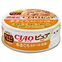 CIAO Pure 無穀物藍鰭吞拿+紅三文魚貓罐頭 70g CC-45