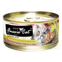 Fussie Cat Premium 高竇貓純天然貓罐頭 (吞拿魚+虎蝦) 80g $180/24罐 