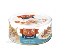 Cindy's Recipe Original 系列 - 大西洋特級吞拿魚肉湯 貓罐頭 80g (粉藍色) x24罐 原箱優惠