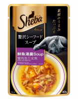 SHEBA日式鮮饌包 成貓用 成貓用 成貓用 蟹肉及三文魚魚 鮮魚湯羹 40G