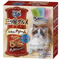 Unicharm 日本貓零食 銀匙三星貓脆餅 混合裝 鯛魚+扇貝及吞拿魚及吞拿魚+鰹魚 (18g*10入）