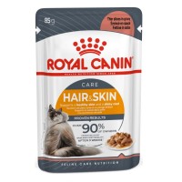 Royal Canin Hair & Skin Gravy 成貓美毛配方(肉汁系列) 貓濕包 85g x 12包同款原箱優惠 訂購大約7個工作天