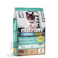 Nutram I19 Ideal Solution Support® Skin, Coat and Stomach Cat Food敏感腸胃、皮膚貓糧 5.4kg