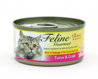 Feline Gourmet 化毛球 吞拿魚+蟹柳 80g• 豐富亞米加3，維持良好視力