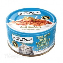 Fussie Cat 高竇貓極品吞拿魚山羊奶湯汁主食罐 - 極品吞拿魚 + 小鯷魚 70g