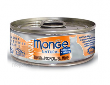 Monge 野生海魚系列 - 黃鰭吞拿魚配三文魚(橙) 貓罐頭 80g