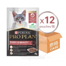 PURINA® PRO PLAN® 濕糧成貓美毛亮麗配方(醬汁三文魚) 85G 12包原盒同款優惠