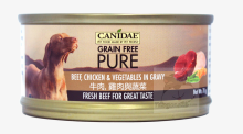 Pure 無穀物 全犬主食罐頭 牛肉，雞肉與蔬菜 156G