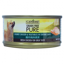 Pure 無穀物 全犬主食罐頭 雞肉塊與蔬菜 156G