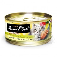 Fussie Cat Premium 高竇貓純天然貓罐頭 (吞拿魚+蝦肉) 80g