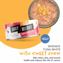 Daily Delight Jelly Skipjack Tuna White with Sweet Corn 無穀物低鎂白鰹吞拿魚+甜玉米(蔬菜) 80g DD56