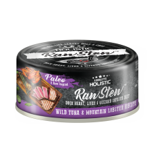 ABSOLUTE HOLISTIC Raw Stew - WILD TUNA & MOUNTAIN LOBSTER 鴨+野生白肉金槍魚+龍蝦 80G (黑紫) AH7298