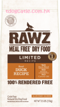 RAWZ real-duck-recipe 單一動物蛋白配方狗糧 - 鴨肉 3LBS