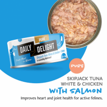 Daily Delight Pure Skipjack Tuna White & Chicken with Salmon 低鎂配方白鰹吞拿魚+雞肉+三文魚 80g  DD43
