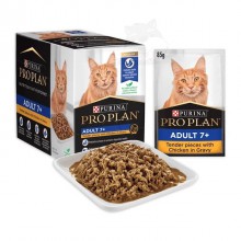 PURINA® PRO PLAN® 濕糧成貓7+配方(醬汁雞肉) 85G 12包原盒同款優惠