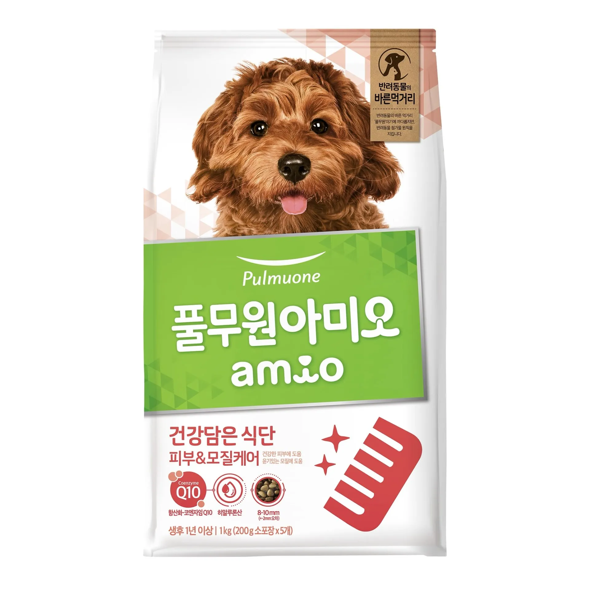 韓國Pulmuone AMIO Q10 亮澤毛髮配方 (1歲以上) -三文魚味 1KG